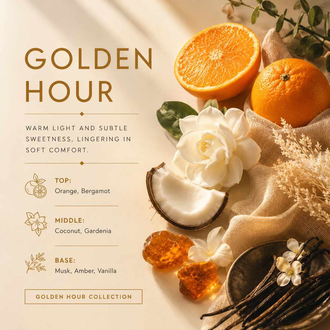 Golden Hour Wax Melt - Grand Candles (temporary candle photo, dedicated photography pending)