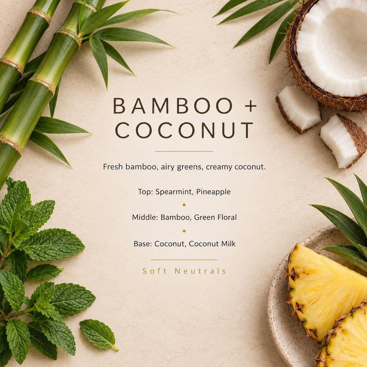 Bamboo + Coconut fragrance artwork — Grand Candles