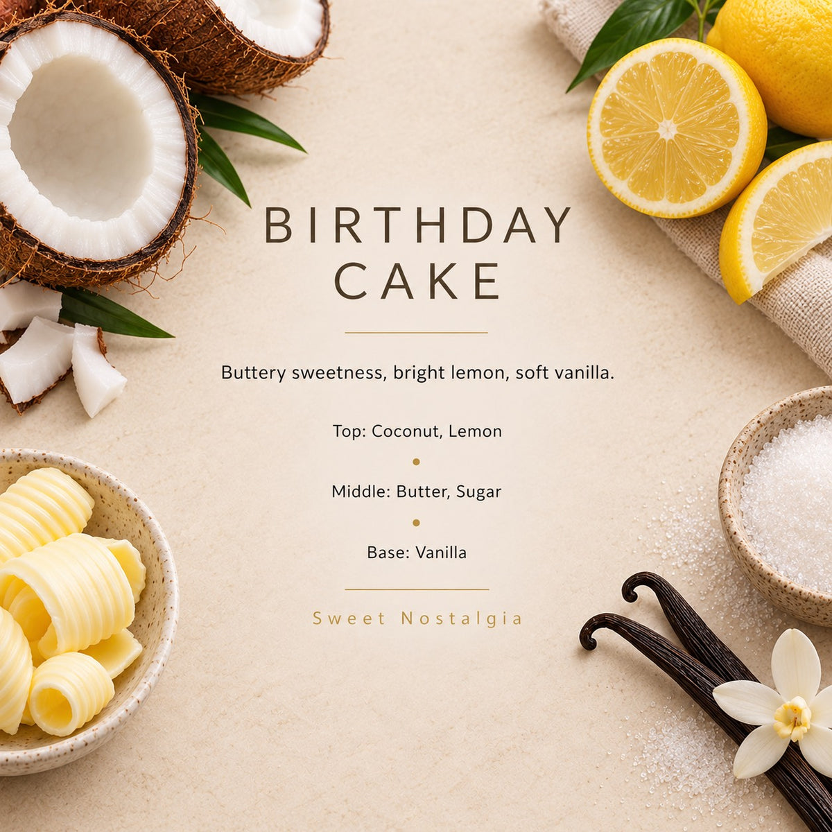 Birthday Cake fragrance artwork — Grand Candles