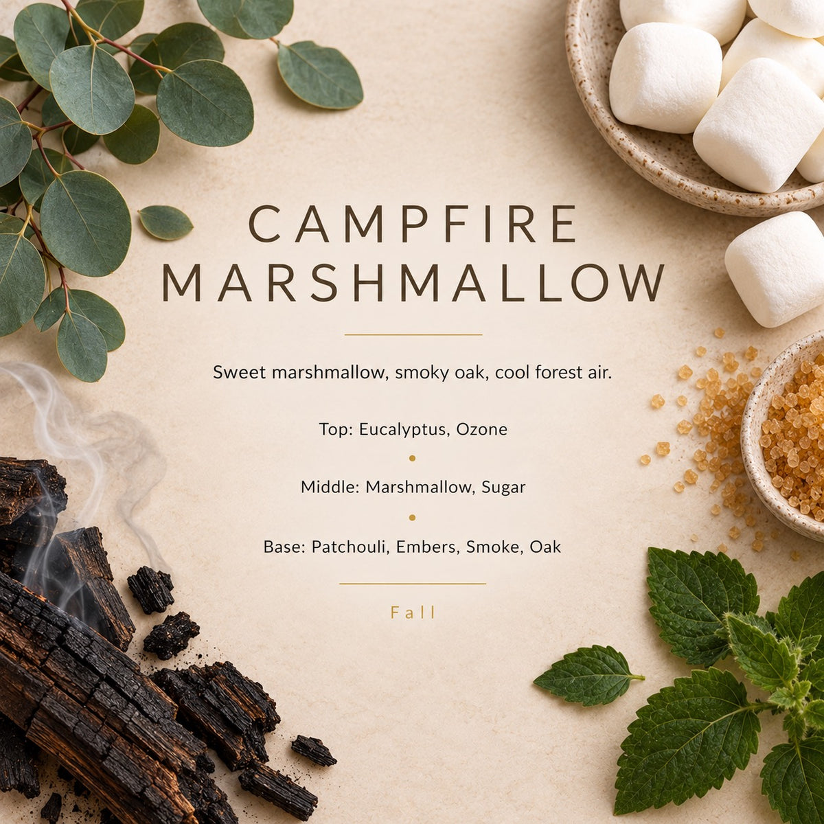 Campfire Marshmallow fragrance artwork — Grand Candles