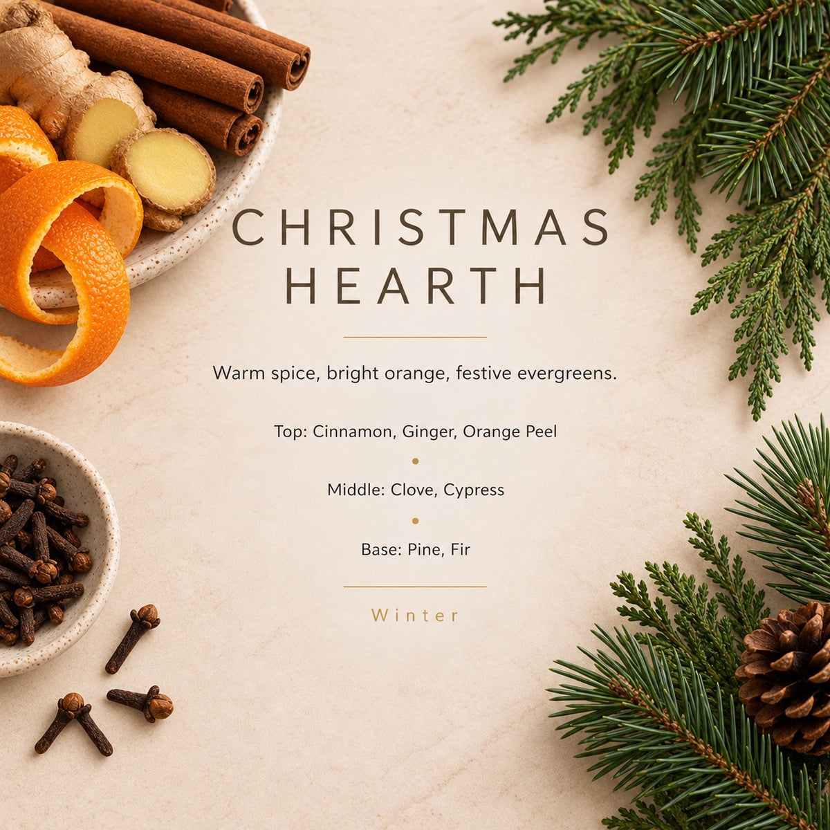 Christmas Hearth fragrance artwork — Grand Candles