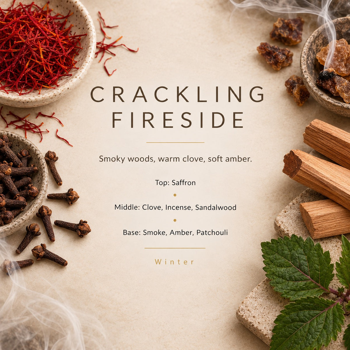 Crackling Fireside fragrance artwork — Grand Candles