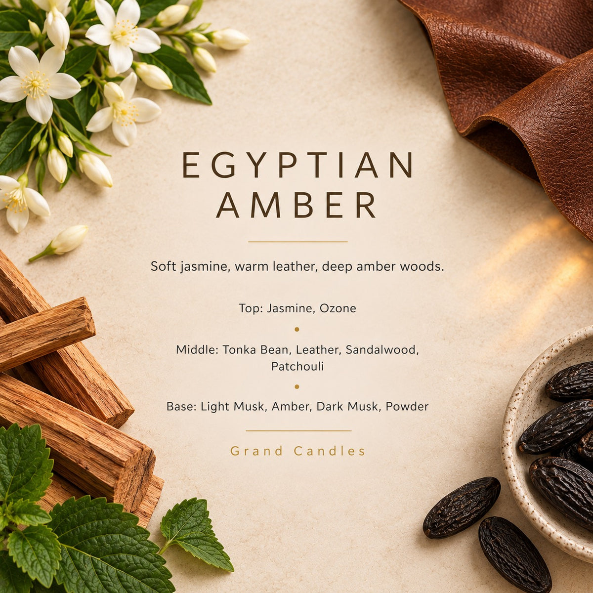 Egyptian Amber fragrance artwork — Grand Candles
