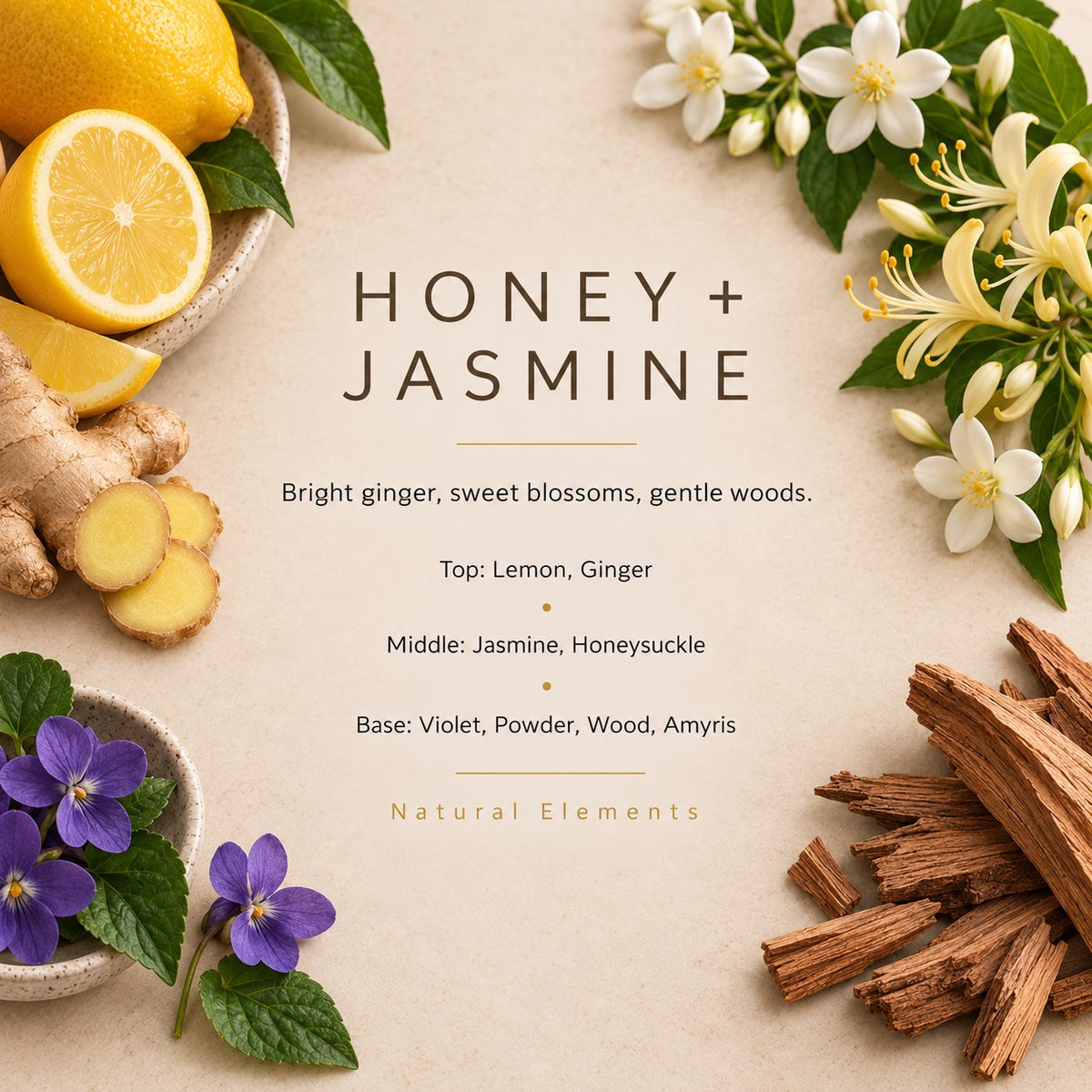 Honey + Jasmine fragrance artwork — Grand Candles
