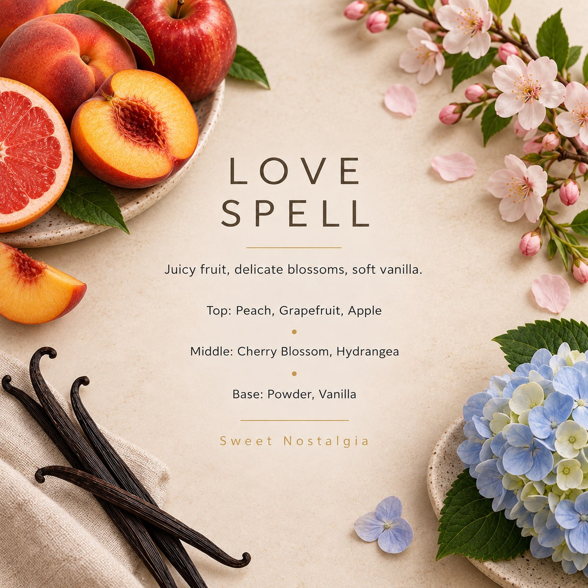 Love Spell fragrance artwork — Grand Candles