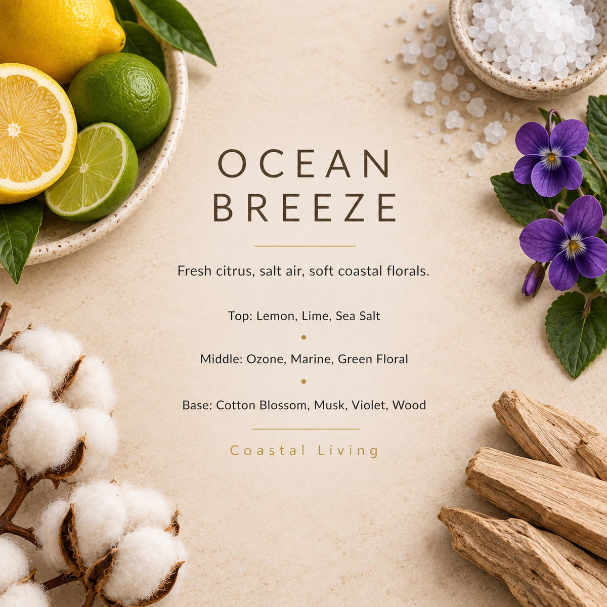Ocean Breeze fragrance artwork — Grand Candles