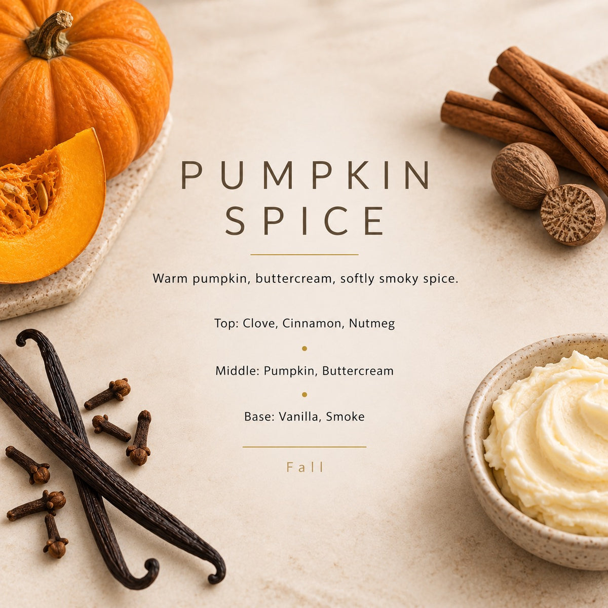 Pumpkin Spice fragrance artwork — Grand Candles