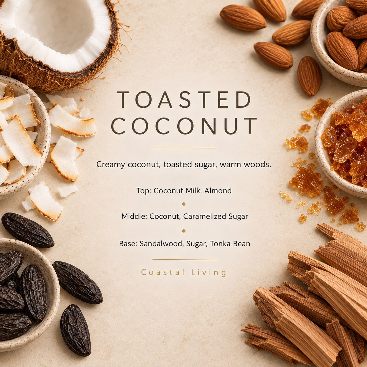 Toasted Coconut fragrance artwork — Grand Candles