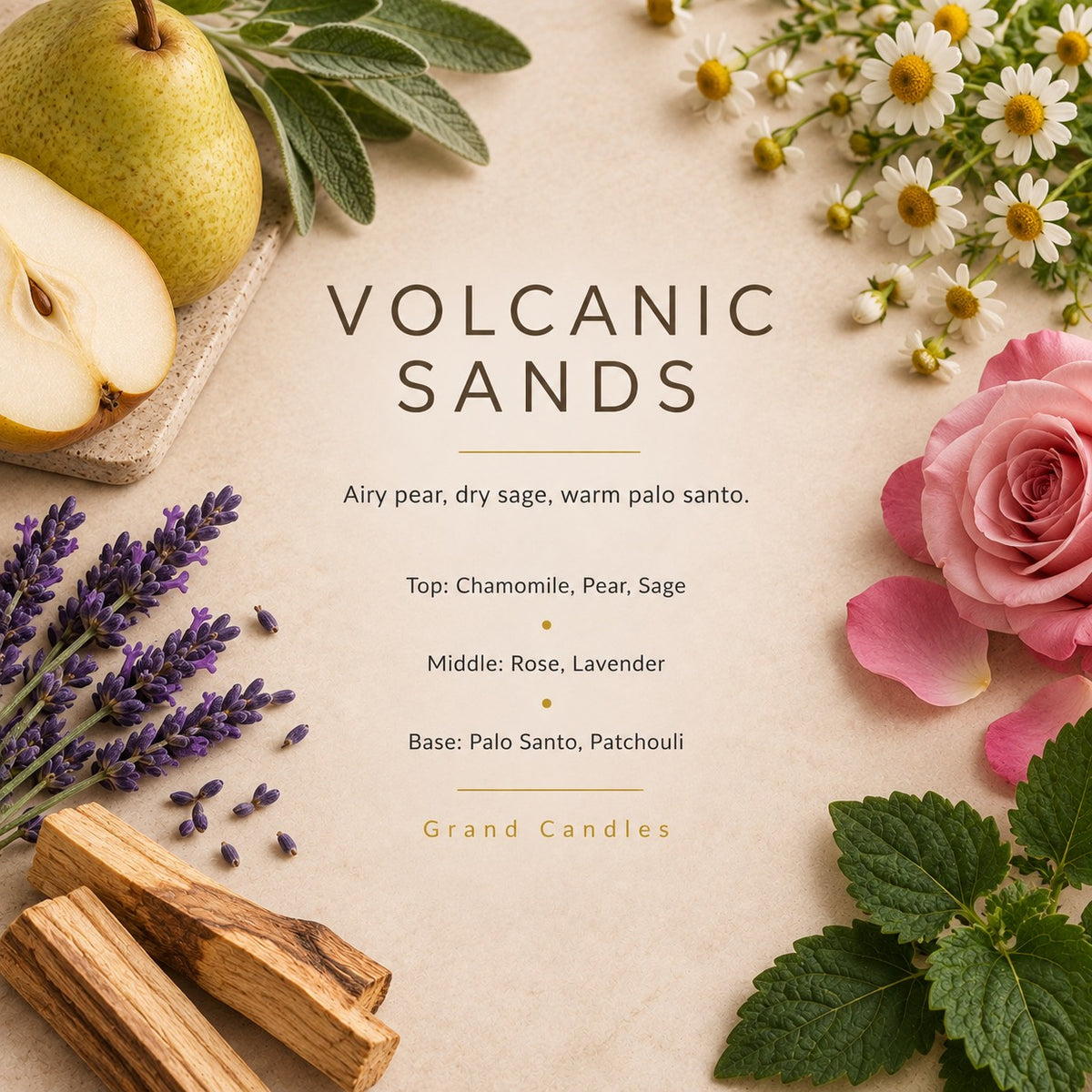 Volcanic Sands fragrance artwork — Grand Candles