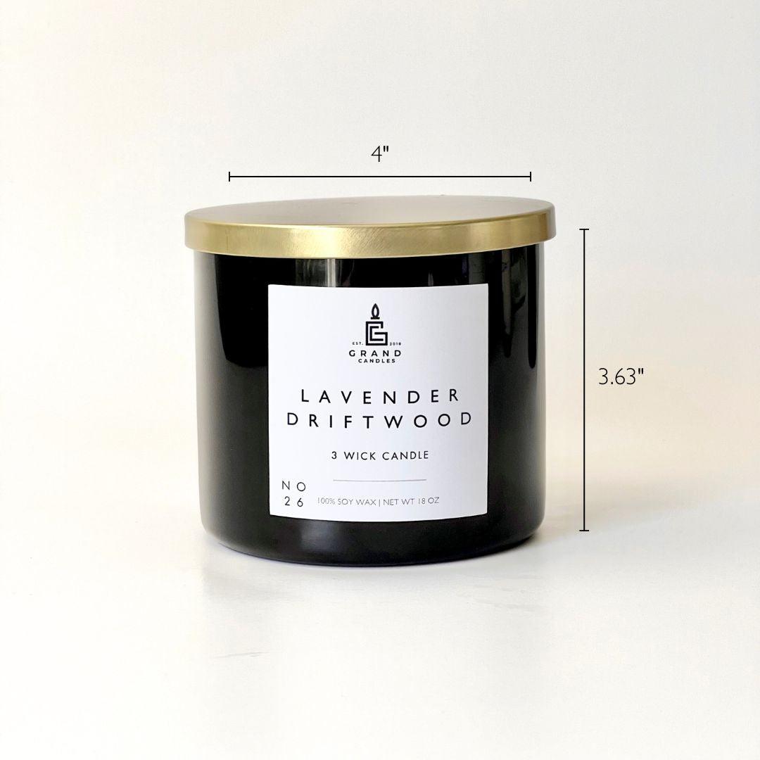 Lavender Driftwood Candle - DRIFTWOOD - 18 - BLK Grand Candles