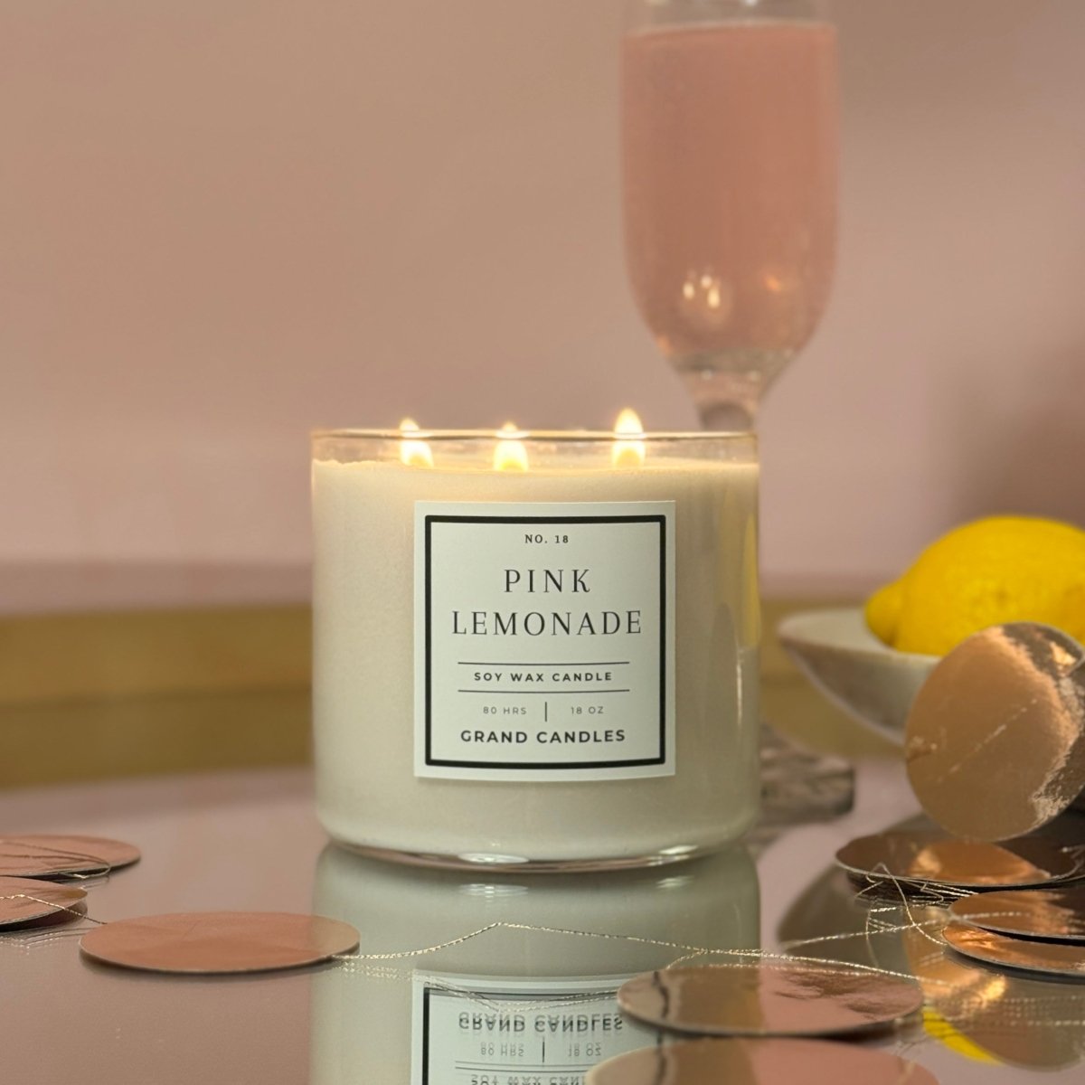 Pink Lemonade Wax Melt - Grand Candles (temporary candle photo, dedicated photography pending)