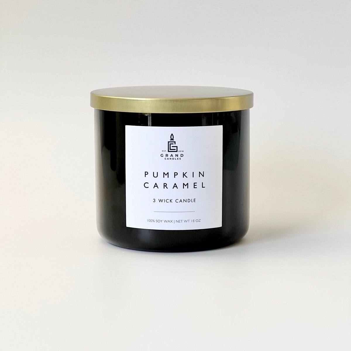 Pumpkin Caramel Candle - PUMPKIN - 18 - BLK Grand Candles