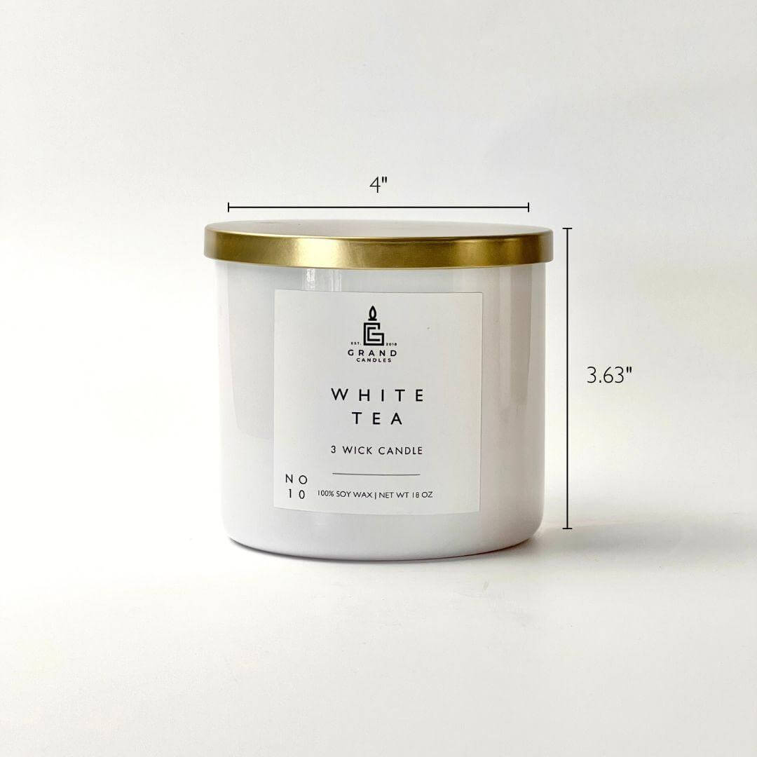 White Tea Candle - TEA - 18 - WHT Grand Candles