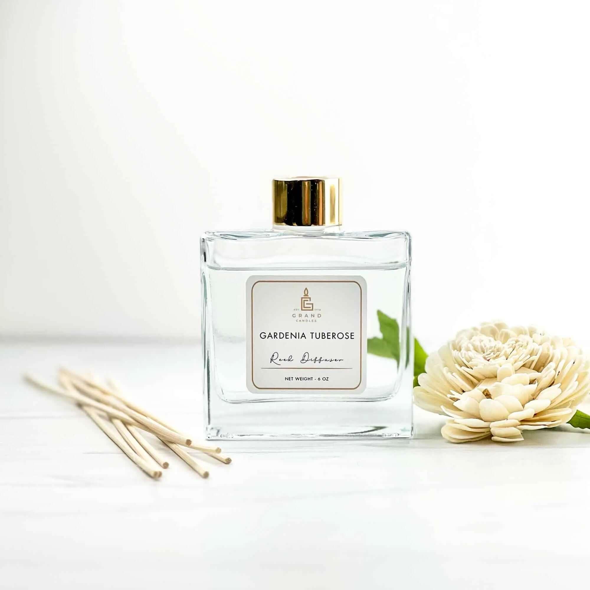 Gardenia Tuberose Reed Diffuser  - Grand Candles LLC   