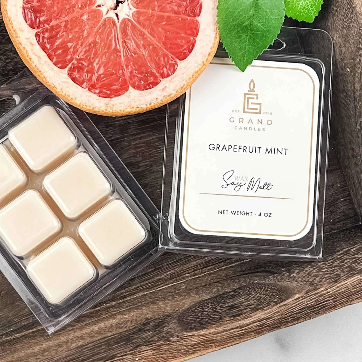 Grapefruit Mint Soy Wax Melt Grand Candles LLC