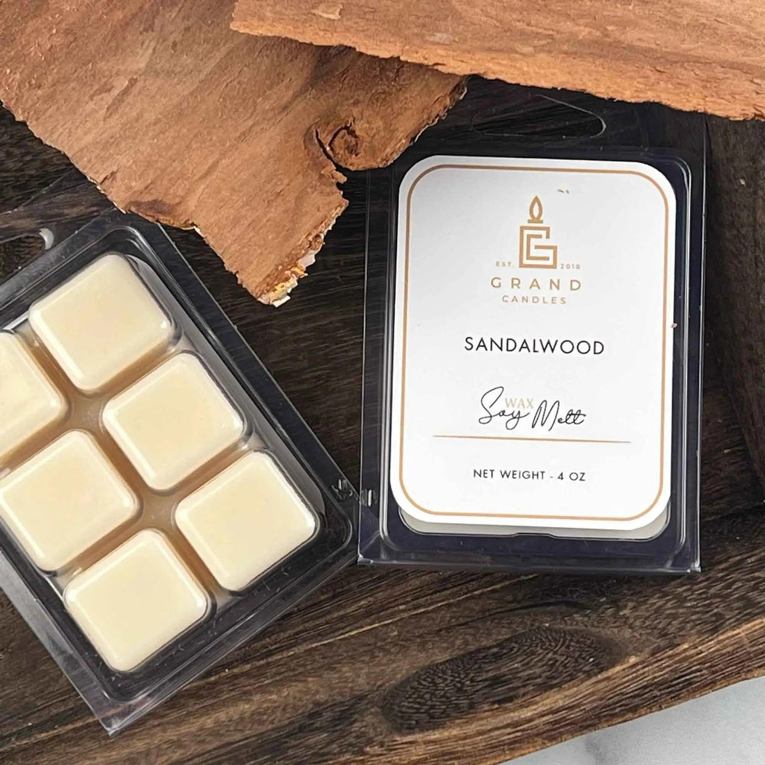 Sandalwood Soy Wax Melt Grand Candles LLC