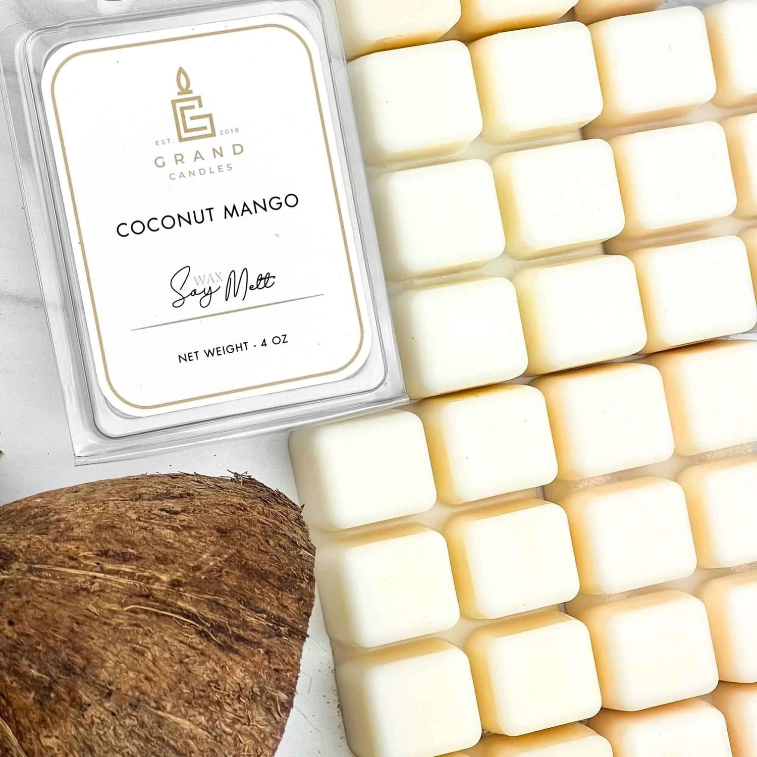 Coconut Mango Scented Soy Wax Melt | Indulge in a Tropical Paradise with our Mango Scented Wax Melt