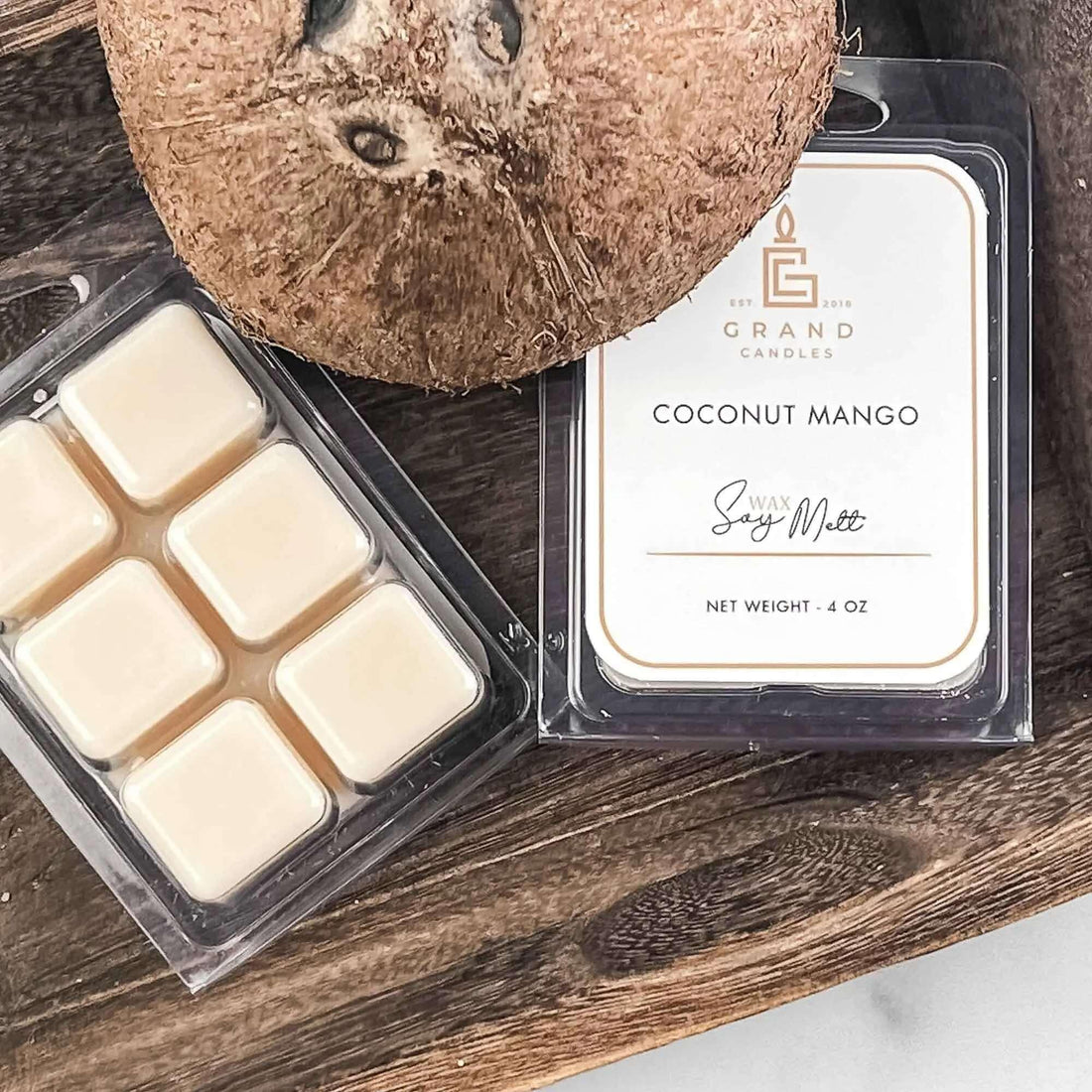 Coconut Mango Scented Soy Wax Melt | Indulge in a Tropical Paradise with our Mango Scented Wax Melt