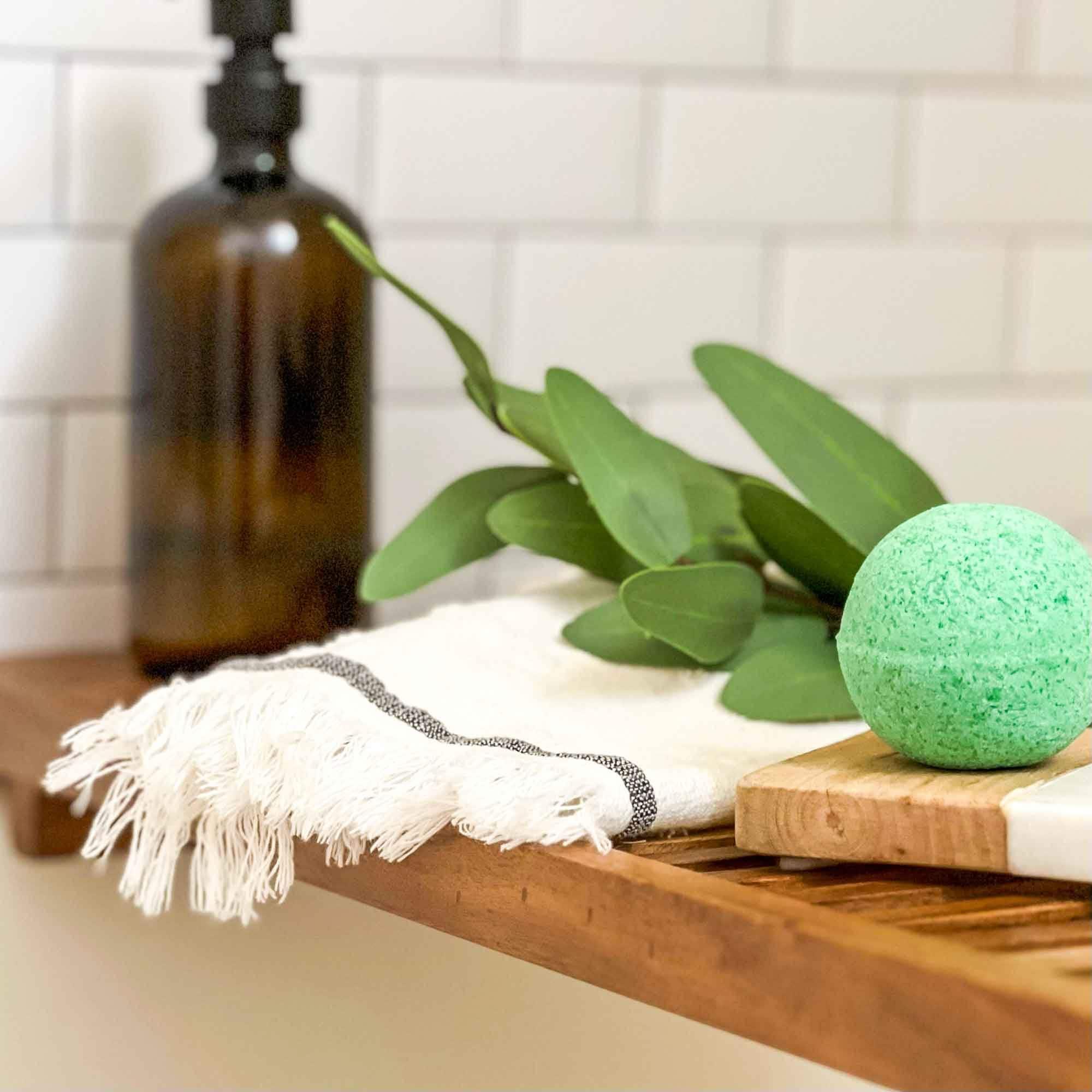 Peppermint Eucalyptus Bath Bomb  - Grand Candles LLC   