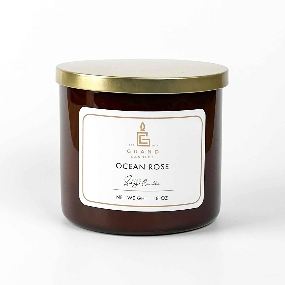 Handmade Soy Wax Candle | Ocean Rose Scented Soy Candle | Fresh &amp; Clean Home Fragrance