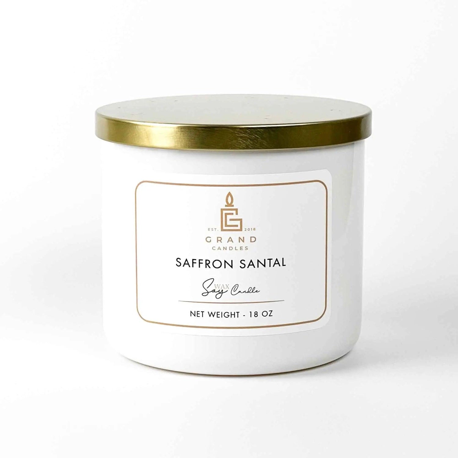 Scented Soy Wax Candle | Saffron Santal Soy Candle | Handcrafted Aromatherapy Home Fragrance