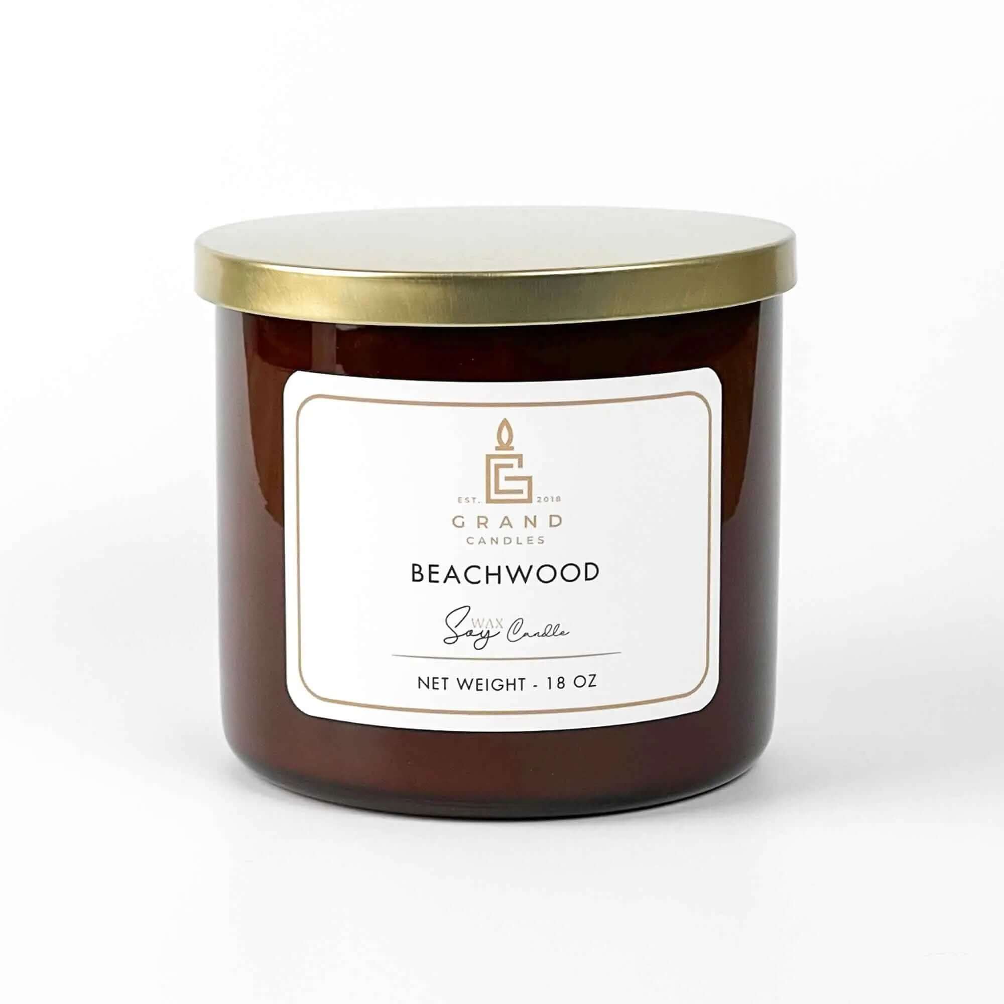 Soy Wax Candle | Beachwood Scented Soy Candle | Natural Home Scent for Relaxation and Ambiance