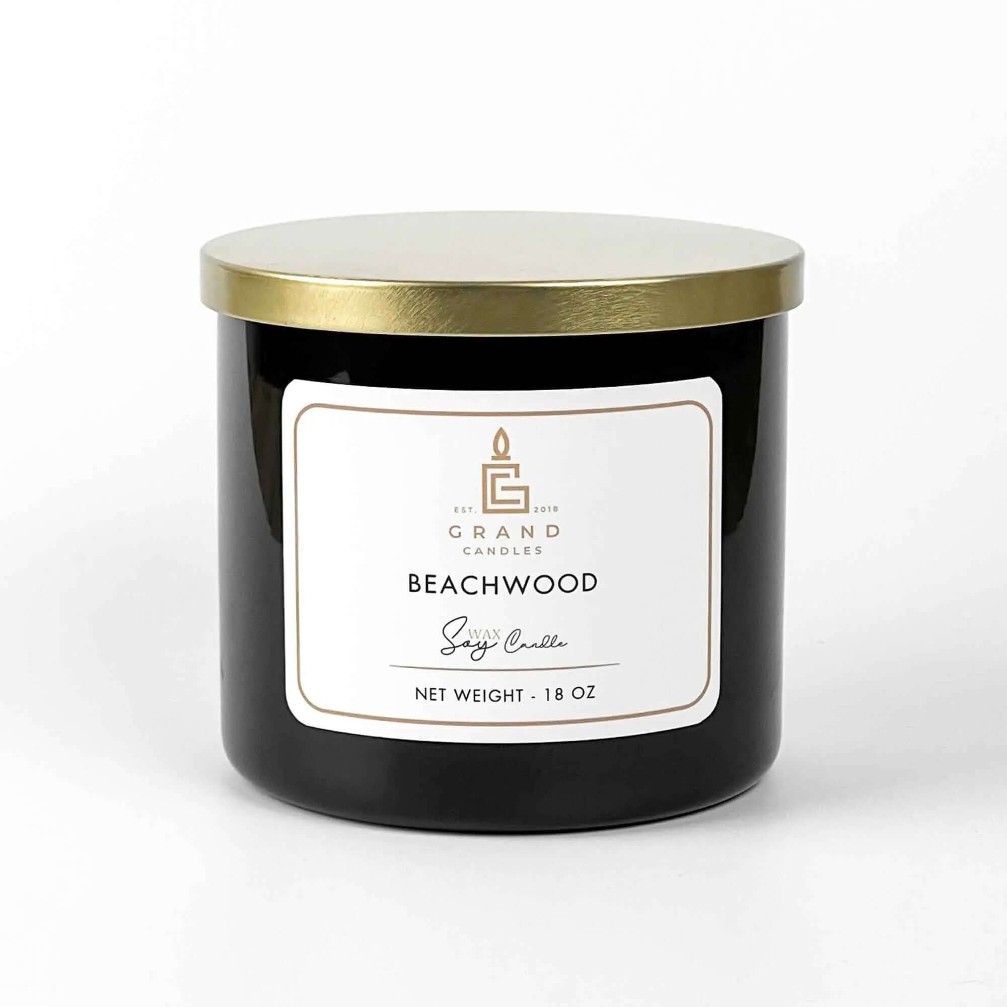 Soy Wax Candle | Beachwood Scented Soy Candle | Natural Home Scent for Relaxation and Ambiance