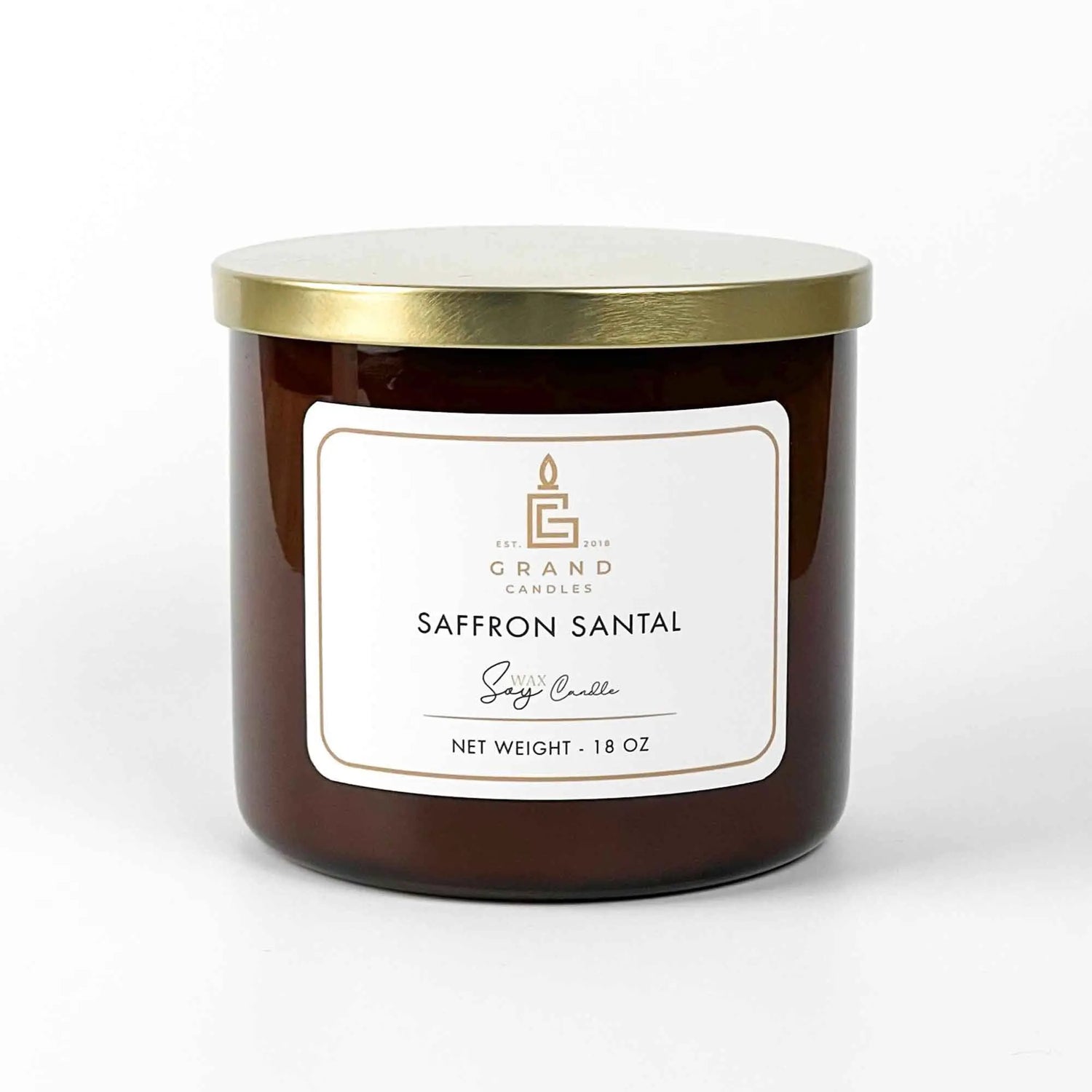 Scented Soy Wax Candle | Saffron Santal Soy Candle | Handcrafted Aromatherapy Home Fragrance
